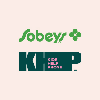 Sobeys logo and kids help phone logo